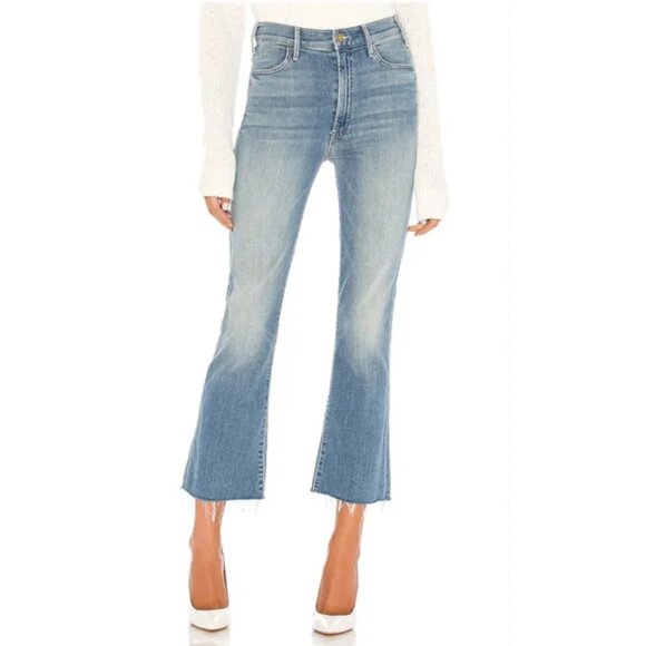 Mother The Hustler Ankle Fray Flare Crop Jeans Size 25 - Picture 1 of 11